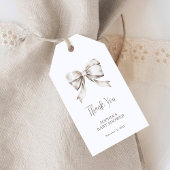 White Bow Ribbon  Baby shower Dank u Cadeaulabel