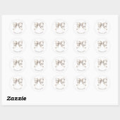 White Bow Ribbon  Baby shower Dank u Ronde Sticker (Vel)