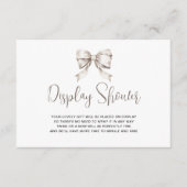 White Bow Ribbon  Display Shower Informatiekaartje (Voorkant)