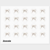 White Bow Ribbon Ronde Sticker (Vel)