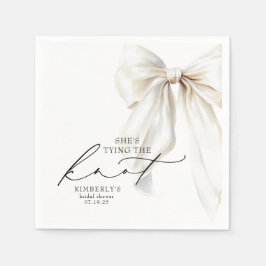 White Bow She's Tying the Knot Bridal Shower Servet
