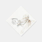 White Bow She's Tying the Knot Bridal Shower Servet (Hoek)