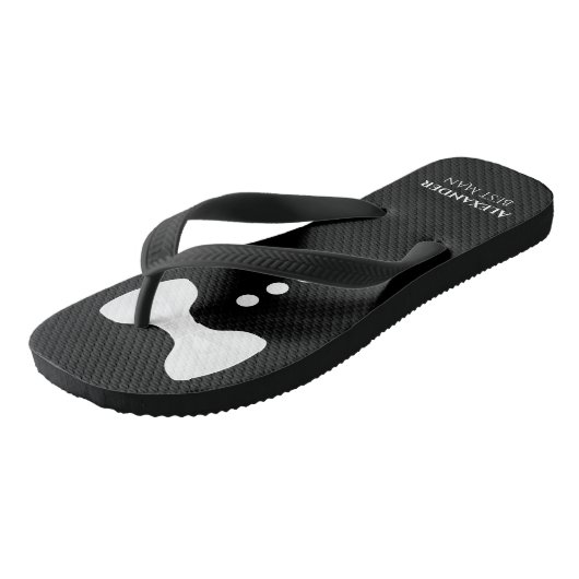 White bow Stropdas op Black Cute Fun Best Man Wedd Teenslippers (Schuin)