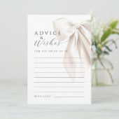 White Bow Vrijgezellenfeest Advies & Wishes Kaart (Staand voorkant)