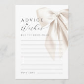 White Bow Vrijgezellenfeest Advies & Wishes Kaart (Voorkant)