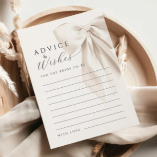 White Bow Vrijgezellenfeest Advies & Wishes Kaart