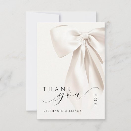 White Bow-Vrijgezellenfeest Bedankkaart (Voorkant)