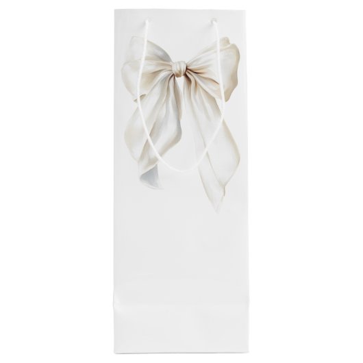 White Bow Vrijgezellenfeest Bedankt Favorieten Wijn Cadeautas (Achterkant)