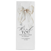White Bow Vrijgezellenfeest Bedankt Favorieten Wijn Cadeautas (Voorkant)