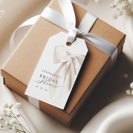 White Bow-Vrijgezellenfeest Cadeaulabel