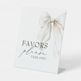 White Bow Vrijgezellenfeest Favors Reclamebord Met Voetstuk