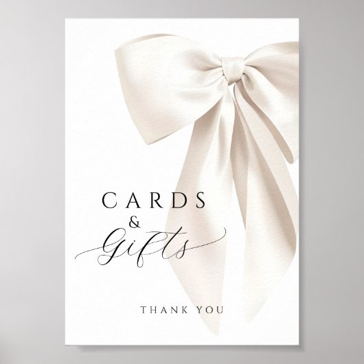 White Bow Vrijgezellenfeest Kaarten & Geschenken T Poster (Voorkant)