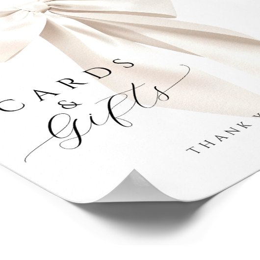 White Bow Vrijgezellenfeest Kaarten & Geschenken T Poster (Hoek)