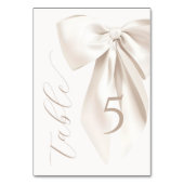 White Bow Vrijgezellenfeest Numbers Tabel Kaart (Voorkant)