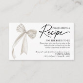 White Bow Vrijgezellenfeest Recept Aanvraag Informatiekaartje (Voorkant)