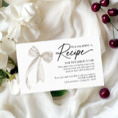 White Bow Vrijgezellenfeest Recept Aanvraag Informatiekaartje