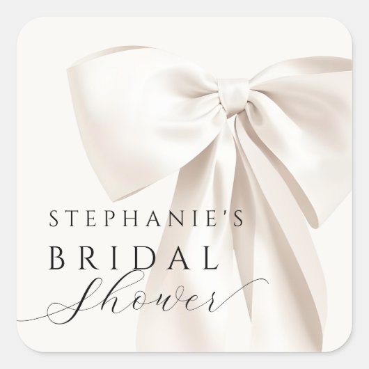 White Bow Vrijgezellenfeest Sticker (Voorkant)