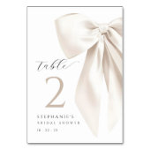 White Bow Vrijgezellenfeest Tafel Kaart (Voorkant)