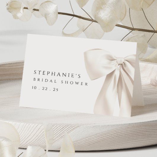 White Bow Vrijgezellenfeest Tafelnaam Kaart