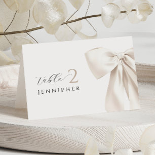 White Bow Vrijgezellenfeest Tafelnaam Kaart