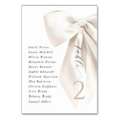 White Bow Vrijgezellenfeest Zitplaatskaart Kaart (Voorkant)