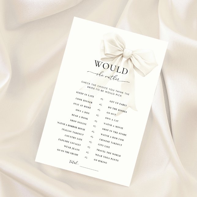 White Bow Vrijgezellenfeest zou ze liever spel (Creator heeft geüpload)