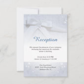White bow Wedding 2-in-1 Reception Accommodatie Kaart (Voorkant)