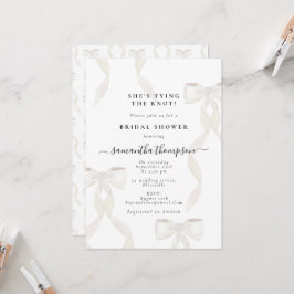 White Bow Ze bindt de knoop Vrijgezellenfeest Part Kaart