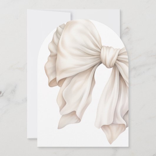 White Bow Ze bindt het knoop Vrijgezellenfeest Kaart (Achterkant)