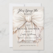 White Bow Ze bindt het knoop Vrijgezellenfeest Kaart (Voorkant)