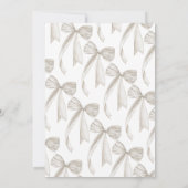 White Bow Ze bindt het knoop Vrijgezellenfeest Kaart (Achterkant)