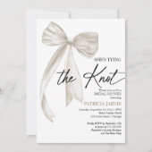 White Bow Ze bindt het knoop Vrijgezellenfeest Kaart (Voorkant)