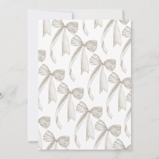 White Bow Ze bindt het knoop Vrijgezellenfeest Kaart (Achterkant)