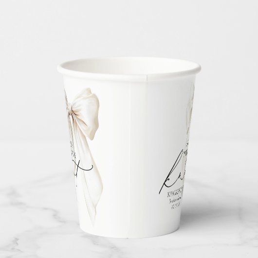 White Bow Ze bindt het knoop Vrijgezellenfeest Papieren Bekers (Rechts)