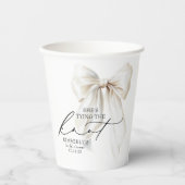 White Bow Ze bindt het knoop Vrijgezellenfeest Papieren Bekers (Voorkant)