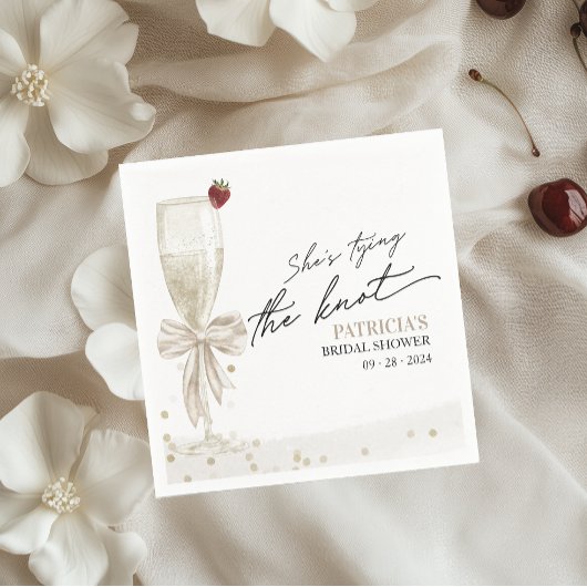 White Bow Ze bindt het knoop Vrijgezellenfeest Servet