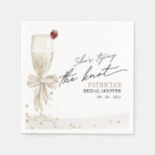 White Bow Ze bindt het knoop Vrijgezellenfeest Servet (Voorkant)