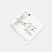 White Bow Ze bindt het knoop Vrijgezellenfeest Servet (Hoek)