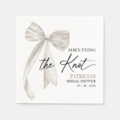 White Bow Ze bindt het knoop Vrijgezellenfeest Servet (Voorkant)