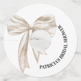 White Bow Ze bindt het knoop Vrijgezellenfeest Wijnglaslabel