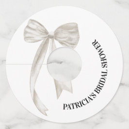 White Bow Ze bindt het knoop Vrijgezellenfeest Wijnglaslabel