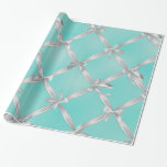 White Bows Turquoise Robin's Egg Blue Bridal Party Cadeaupapier<br><div class="desc">Verpakkingspapier</div>