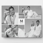 White Box Timeless Monogram Weddenschap Foto Easel Fotoplaat (Voorkant)