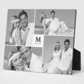 White Box Timeless Monogram Weddenschap Foto Easel Fotoplaat (Zijkant)