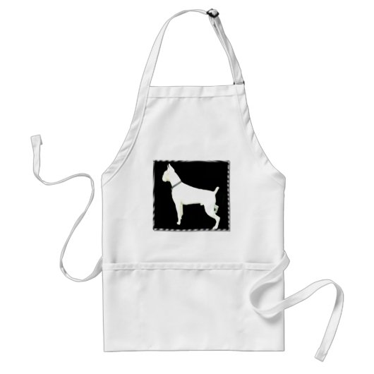 White boxer apron standaard schort (Voorkant)