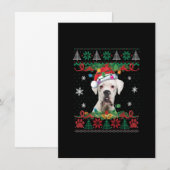 White Boxer Christmas Santa Ugly Sweater Dog Lover Kaart (Voorkant / Achterkant)