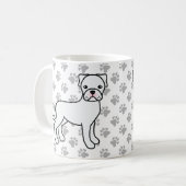 White Boxer Cute Cartoon Dog Koffiemok (Voorkant links)