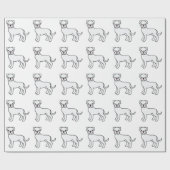 White Boxer Cute Cartoon Dog Patroon Cadeaupapier (Vlak)