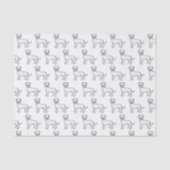 White Boxer Cute Cartoon Dog Patroon Tissuepapier (Voorkant)