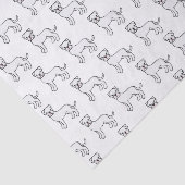 White Boxer Cute Cartoon Dog Patroon Tissuepapier (Detail)